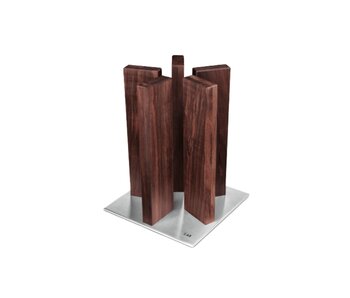 Kai messenblok Stonehenge in walnoot/rvs voor 10 messen