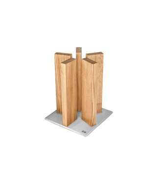 Kai messenblok Stonehenge in eik/rvs voor 10 messen