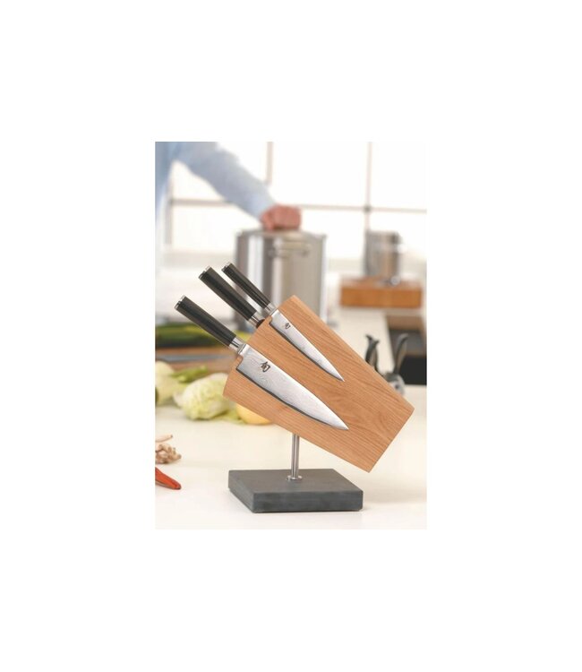 Kai draaibare messenblok in eik voor 6 tot 8 messen