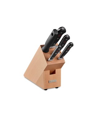 Wusthof Classic messenblok gevuld 6 delig beukenhout