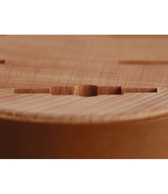 Wusthof Amici messenblok in beuk en leer voor 6 messen