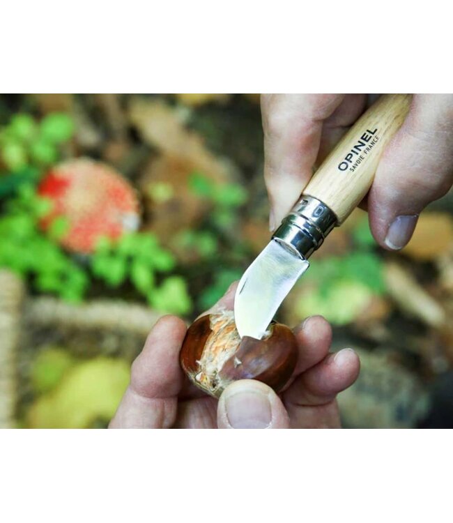 Opinel N°07 kastanje knoflook scheller en vruchten ontpitter