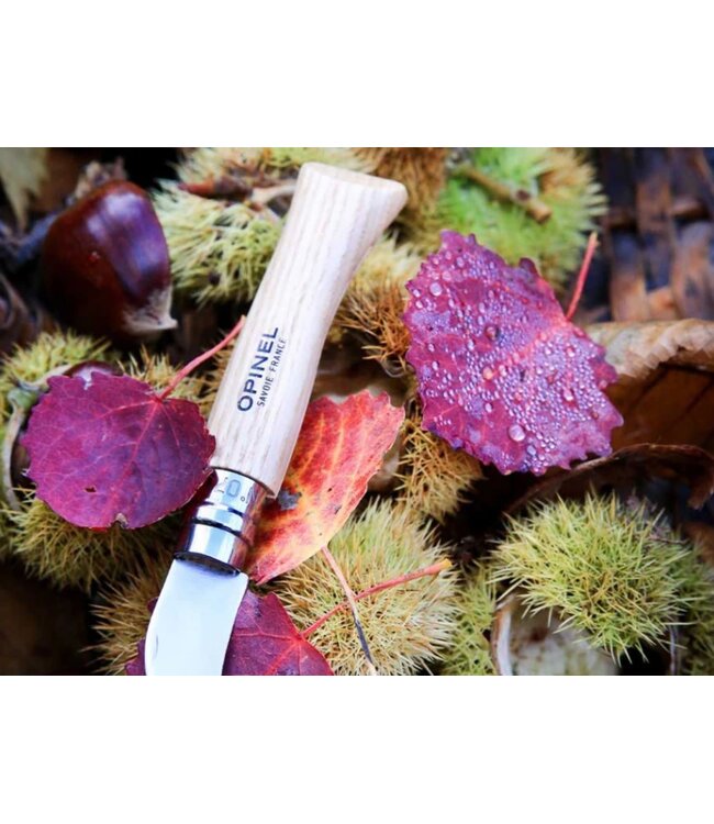 Opinel N°07 kastanje knoflook scheller en vruchten ontpitter