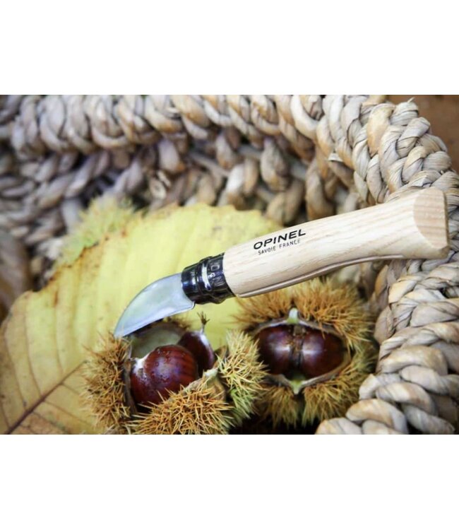 Opinel N°07 kastanje knoflook scheller en vruchten ontpitter