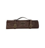 Crafted messentas - leder donkerbruin - voor 5 messen
