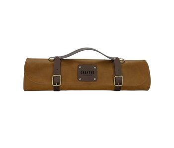 Crafted messentas - leder sand - voor 5 messen