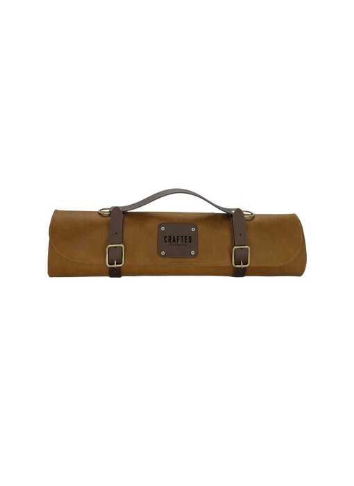 Crafted messentas - leder sand - voor 5 messen