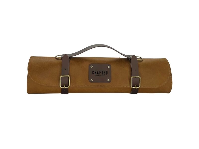 Crafted messentas - leder sand - voor 5 messen