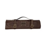 Crafted messentas - leder donkerbruin - voor 7 messen