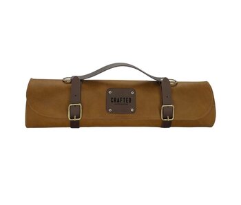 Crafted messentas - leder sand - voor 7 messen