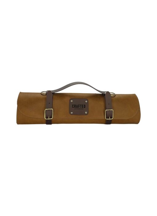 Crafted messentas - leder sand - voor 7 messen