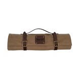 Crafted messentas - leder/canvas groen - voor 7 messen
