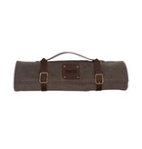 Crafted messentas - leder/canvas grijs - voor 7 messen