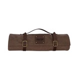 Crafted messentas - leder/canvas bruin - voor 7 messen