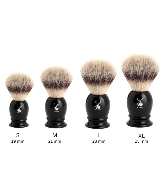 Muhle silvertip fibre scheerkwast - zwart - 23 mm - L