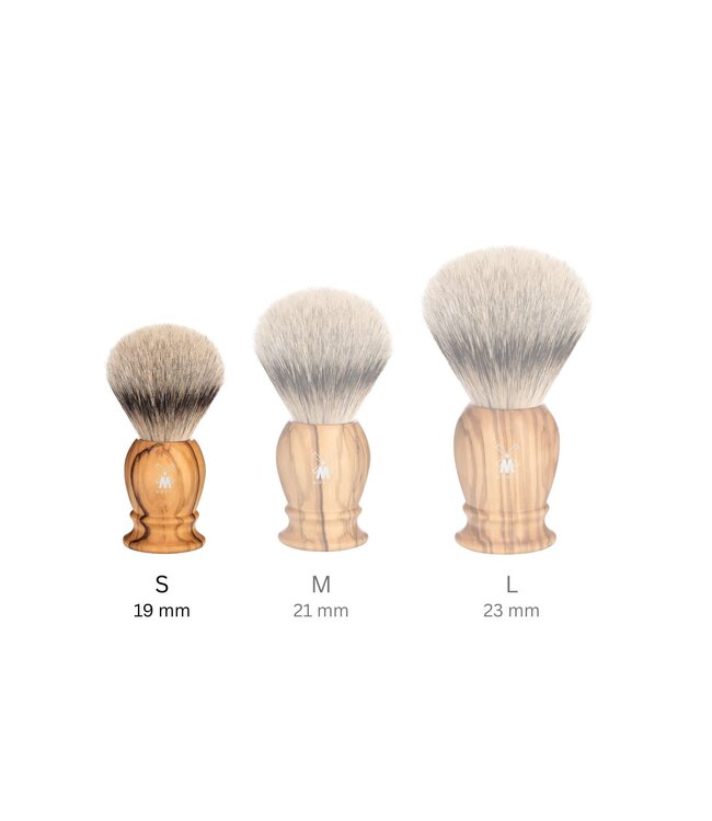 Muhle silvertip dassenhaar scheerkwast - olijfhout - 19 mm - S