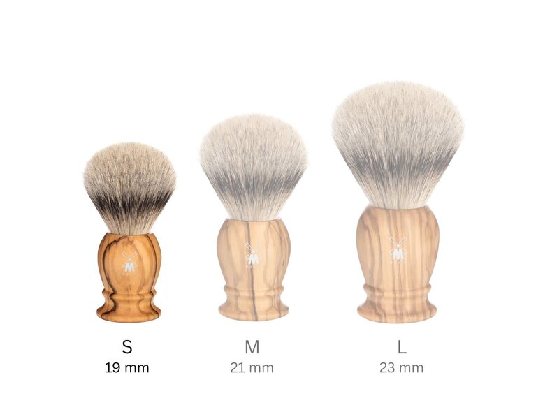 Muhle silvertip dassenhaar scheerkwast - olijfhout - 19 mm - S