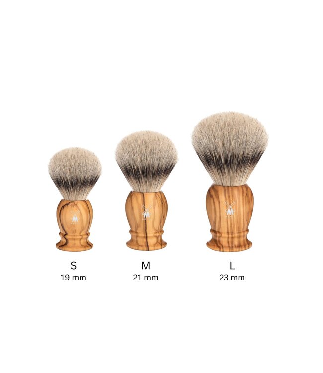 Muhle silvertip dassenhaar scheerkwast - olijfhout - 19 mm - S