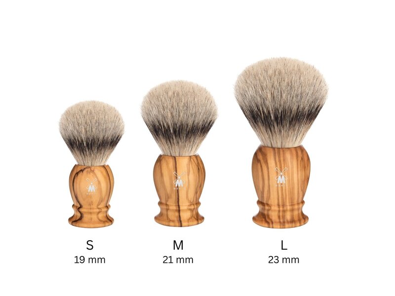Muhle silvertip dassenhaar scheerkwast - olijfhout - 21 mm - M