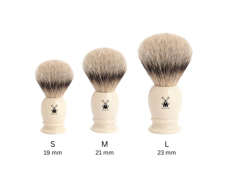 Muhle silvertip dassenhaar scheerkwast - wit - 19 mm - S