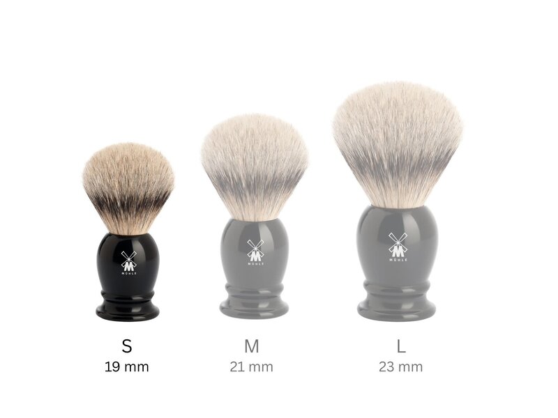 Muhle silvertip dassenhaar scheerkwast - zwart - 19 mm - S