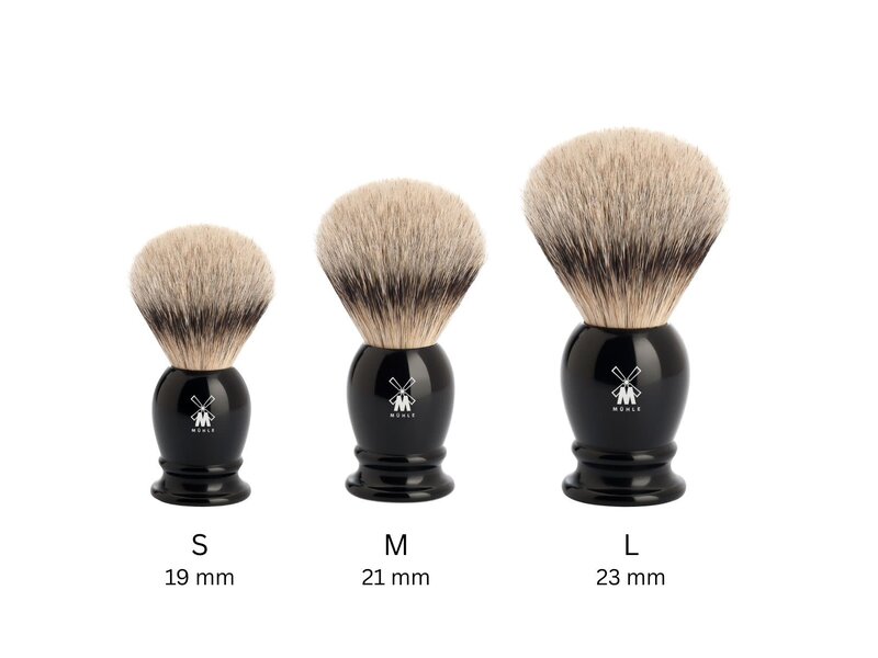 Muhle silvertip dassenhaar scheerkwast - zwart - 23 mm - L