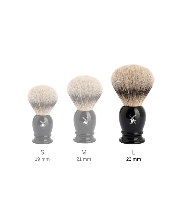 Muhle silvertip dassenhaar scheerkwast - zwart - 23 mm - L