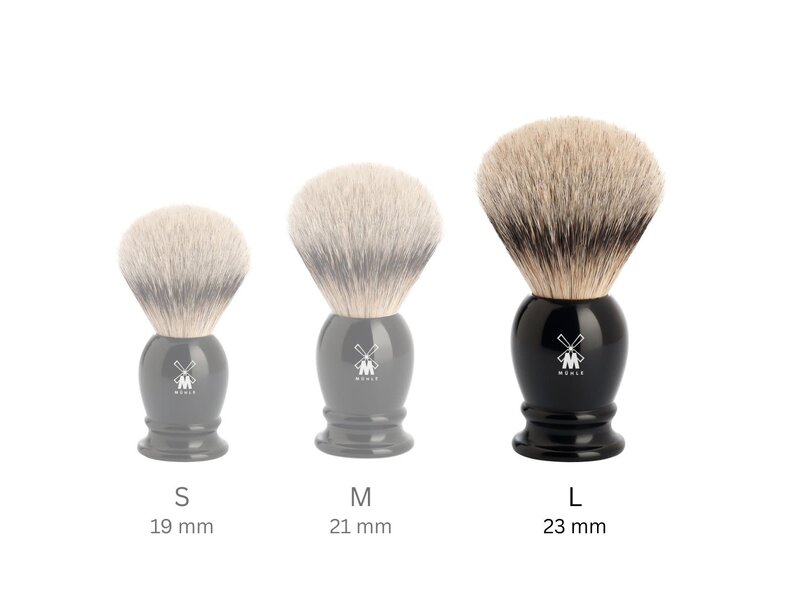 Muhle silvertip dassenhaar scheerkwast - zwart - 23 mm - L