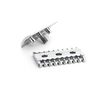 Muhle reserveonderdeel (open kam en afdekplaatje) voor Muhle safety razor met open kam