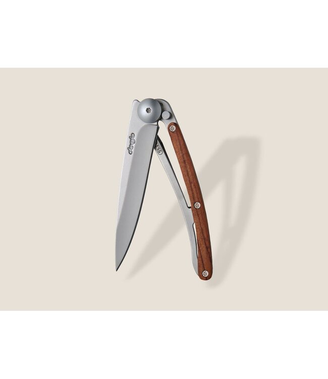 Deejo zakmes 27g - koraalhout - titanium