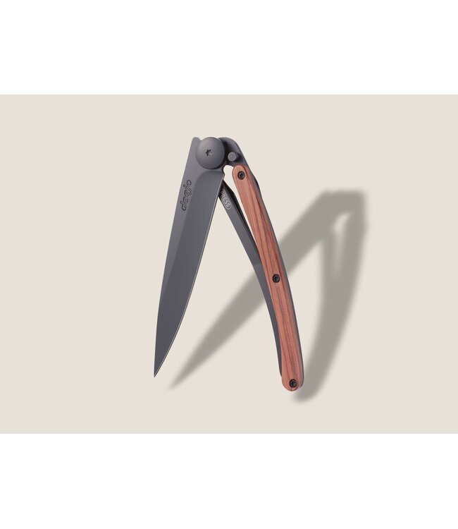 Deejo zakmes 27g - koraalhout - matzwart titanium