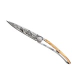 Deejo zakmes 37g - Van Life - olijfhout - titanium