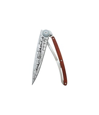 Deejo zakmes 37g - Farmer - koraalhout - titanium