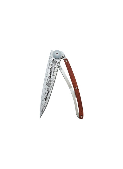 Deejo zakmes 37g - Farmer - koraalhout - titanium