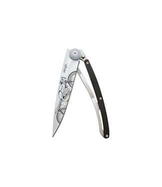 Deejo zakmes 37g - Cafe Racer - ebbenhout - titanium