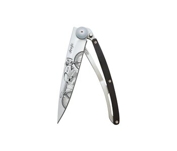 Deejo zakmes 37g - Cafe Racer - ebbenhout - titanium