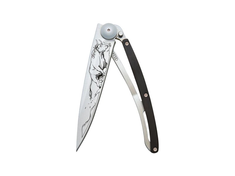 Deejo zakmes 37g - Bull - ebbenhout - titanium