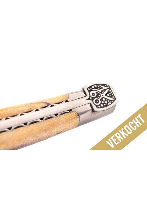 Laguiole en Aubrac Belle Pièce 160 jaar/3 - 12cm loupe de frêne teinté - damast balbach