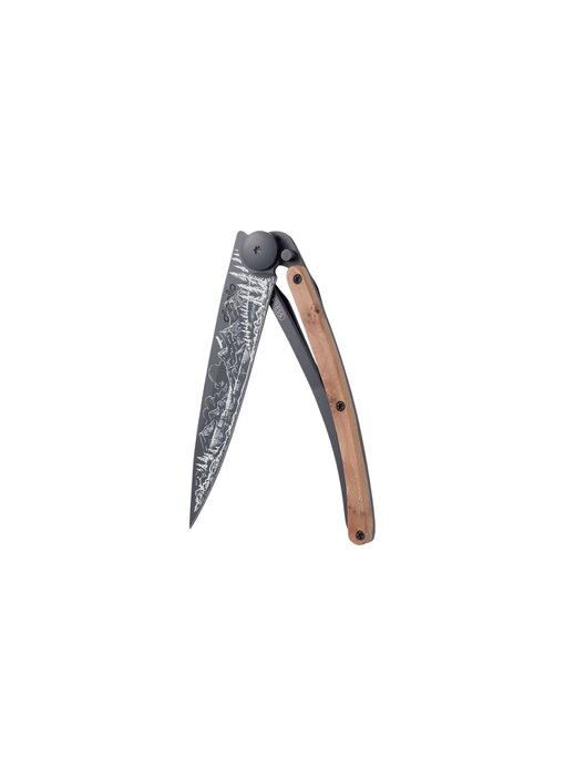 Deejo zakmes  37g - Mountain - jeneverbeshout - matzwart titanium