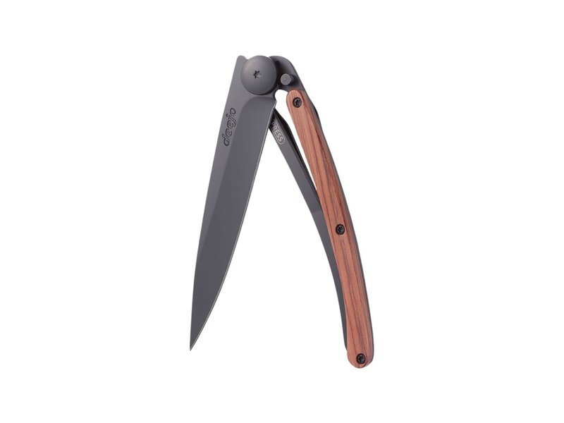 Deejo zakmes 37g - koraalhout - matzwart titanium