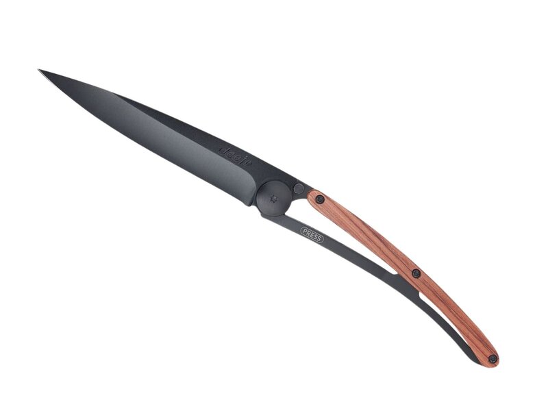 Deejo zakmes 37g - koraalhout - matzwart titanium