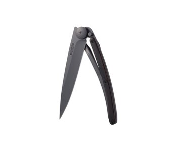 Deejo zakmes 37g - ebbenhout - matzwart titanium