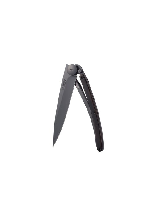 Deejo zakmes 37g - ebbenhout - matzwart titanium