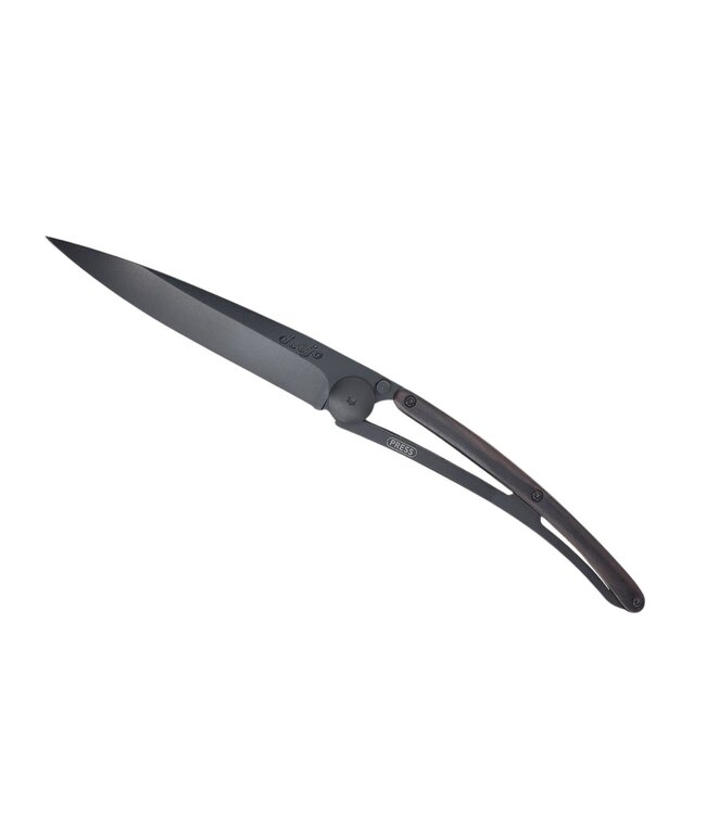 Deejo zakmes 37g - ebbenhout - matzwart titanium