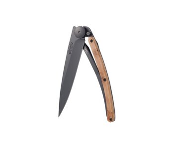 Deejo zakmes 37g - jeneverbeshout - matzwart titanium