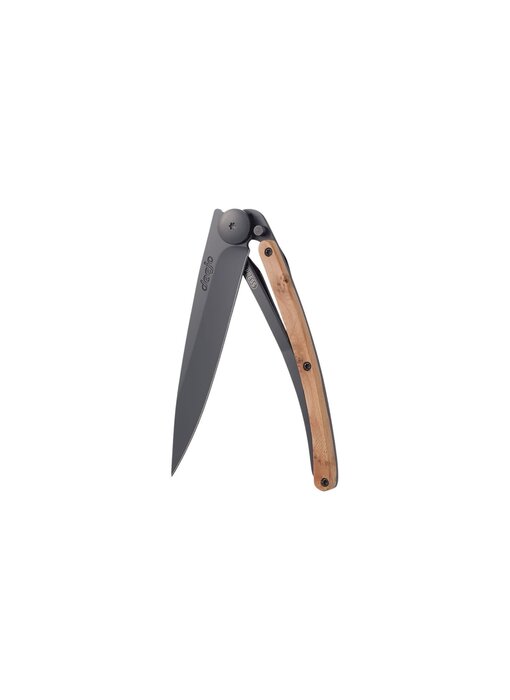Deejo zakmes 37g - jeneverbeshout - matzwart titanium