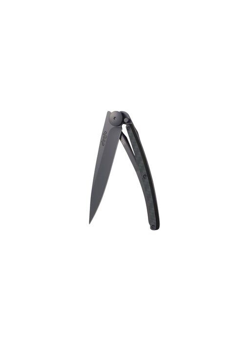 Deejo zakmes 37g - koolstofvezel - matzwart titanium