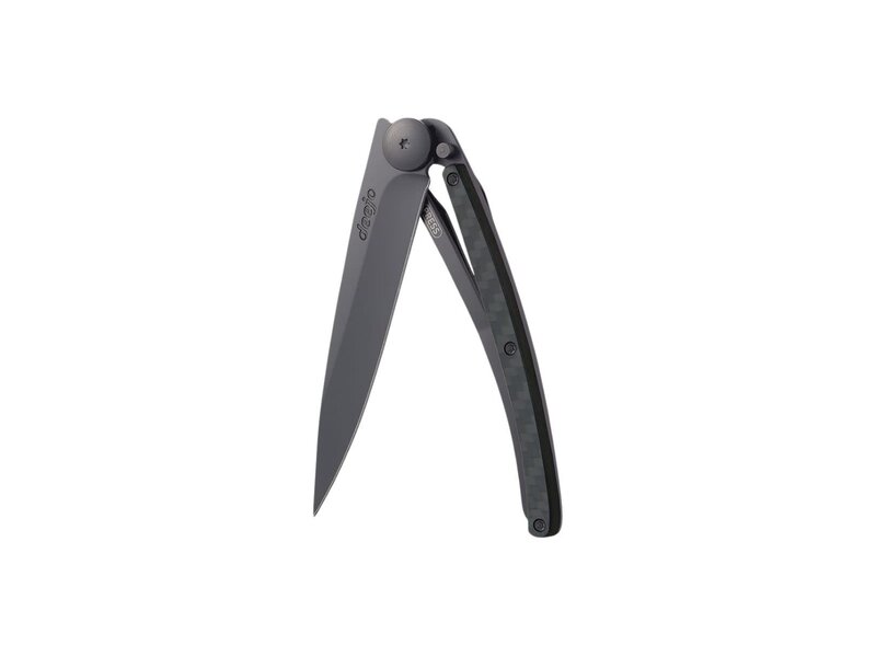 Deejo zakmes 37g - koolstofvezel - matzwart titanium