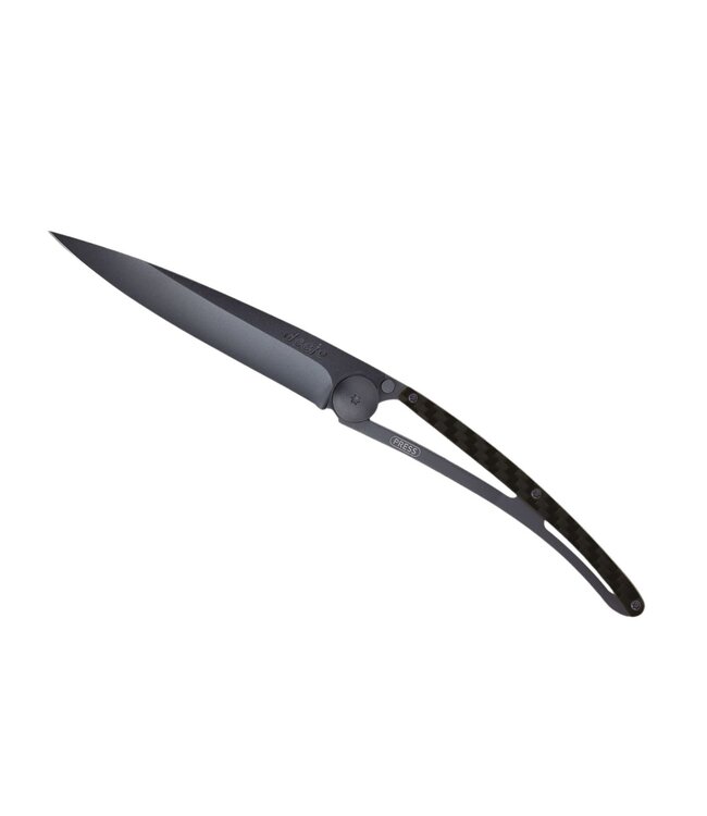 Deejo zakmes 37g - koolstofvezel - matzwart titanium