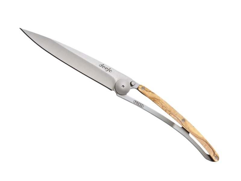 Deejo zakmes 37g - olijfhout - titanium